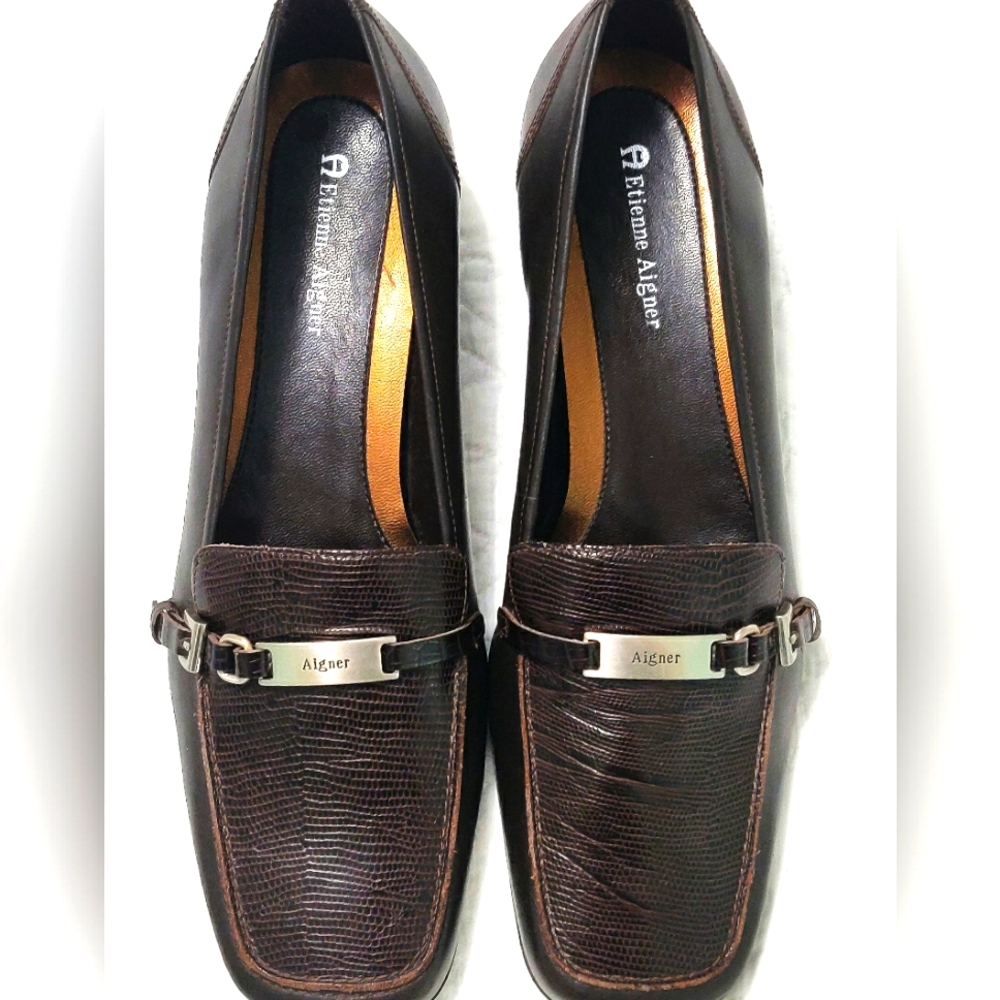 Etienne Aigner leather loafers.